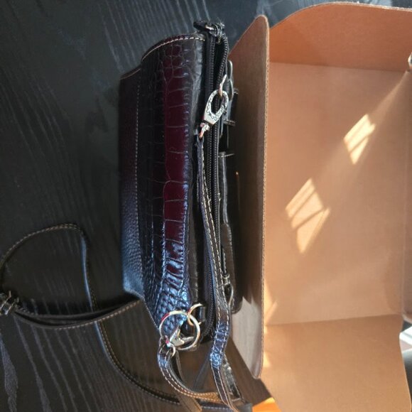 Brighton Black Leather Liza French Kiss Crossbody Organizer / Shoulder Bag w/box - Picture 16 of 16